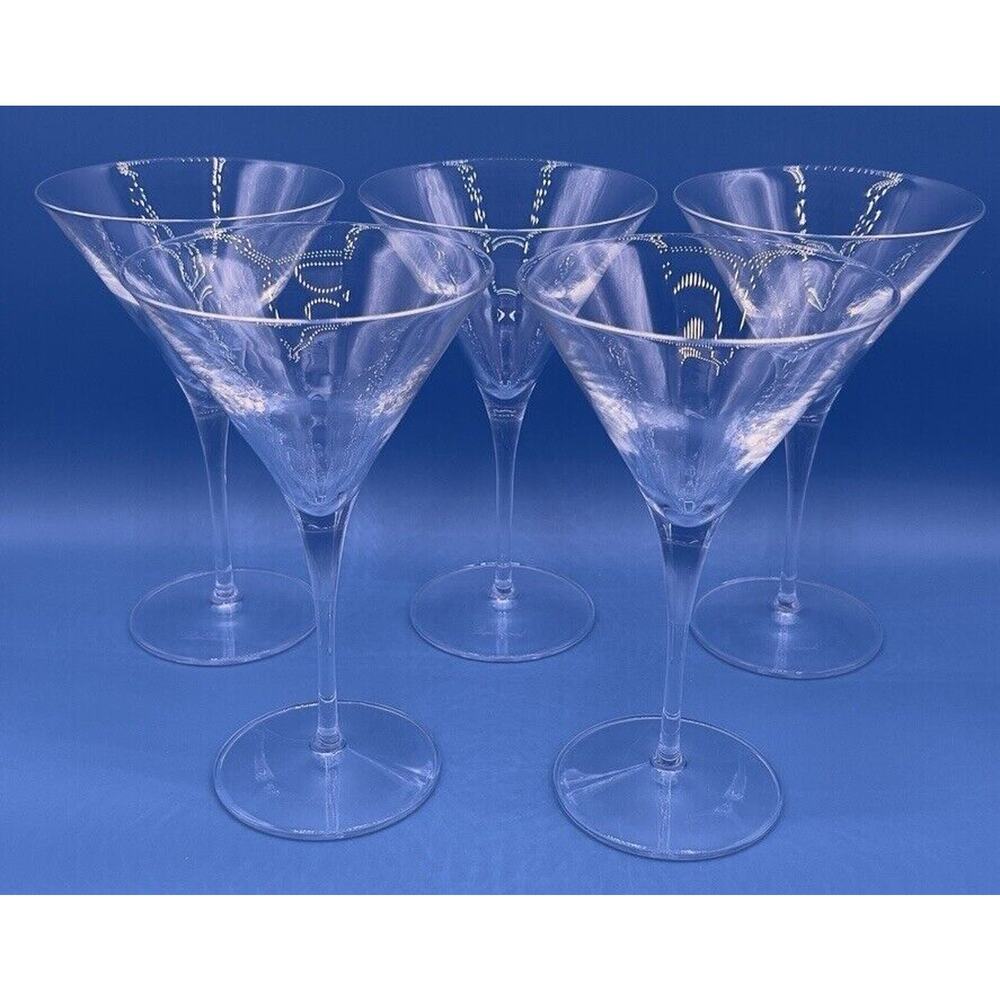 luigi bormioli martini glass 7.75” Celebration Party Dinner Lot Of 5 *Pre-Owned*